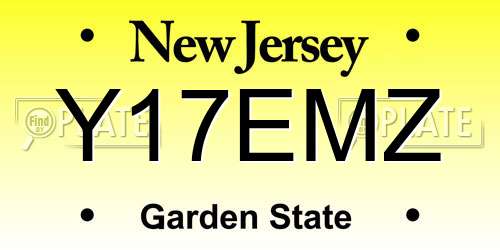 Y17EMZ New Jersey License Plate