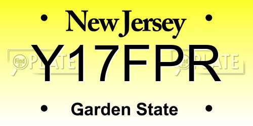 Y17FPR New Jersey License Plate
