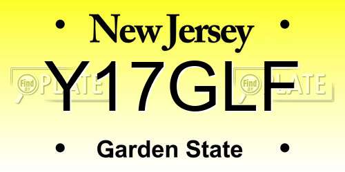 Y17GLF New Jersey License Plate