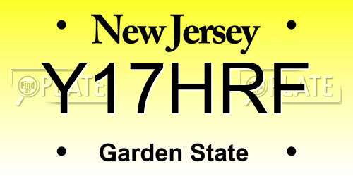 Y17HRF New Jersey License Plate