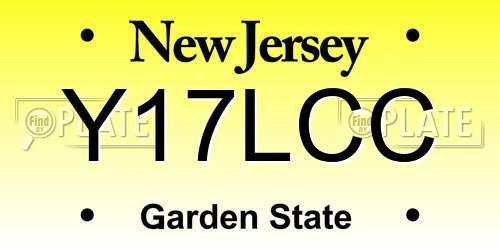 Y17LCC New Jersey License Plate