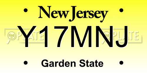 Y17MNJ New Jersey License Plate