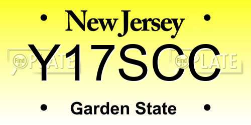Y17SCC New Jersey License Plate