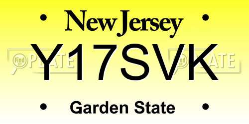 Y17SVK New Jersey License Plate