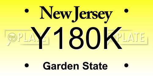 Y180K New Jersey License Plate