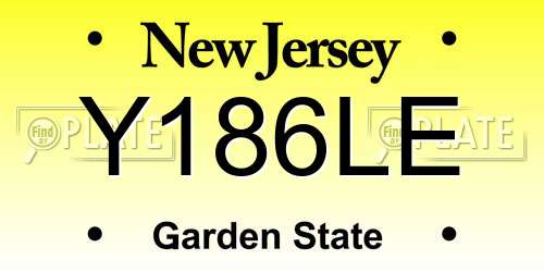 Y186LE New Jersey License Plate
