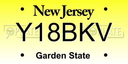 Y18BKV New Jersey License Plate