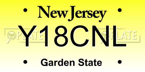 Y18CNL New Jersey License Plate