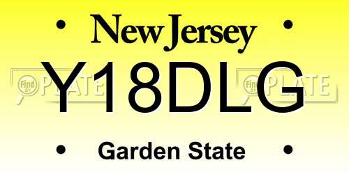 Y18DLG New Jersey License Plate