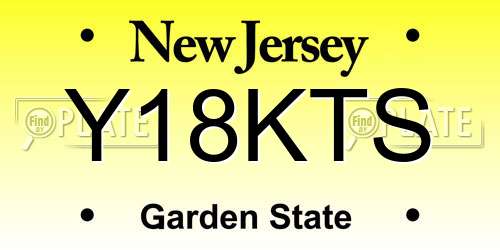 Y18KTS New Jersey License Plate