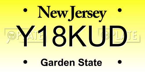 Y18KUD New Jersey License Plate