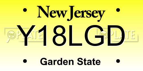Y18LGD New Jersey License Plate