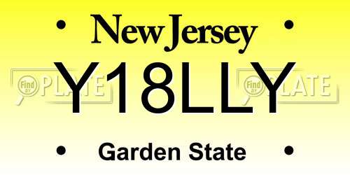 Y18LLY New Jersey License Plate