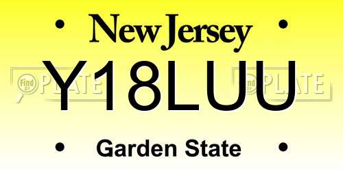 Y18LUU New Jersey License Plate