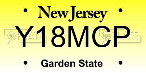 Y18MCP New Jersey License Plate