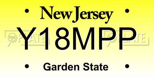 Y18MPP New Jersey License Plate