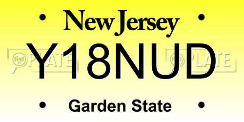 Y18NUD New Jersey License Plate