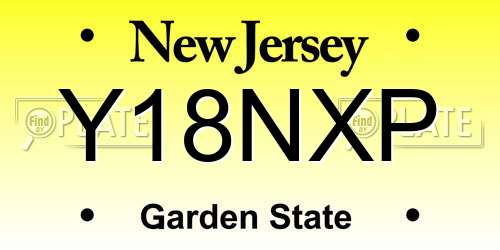 Y18NXP New Jersey License Plate