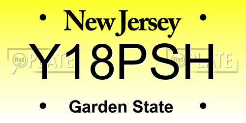 Y18PSH New Jersey License Plate