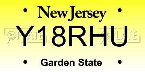 Y18RHU New Jersey License Plate
