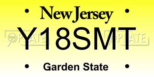 Y18SMT New Jersey License Plate
