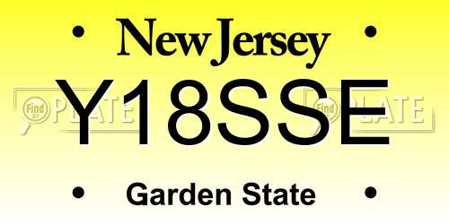 Y18SSE New Jersey License Plate