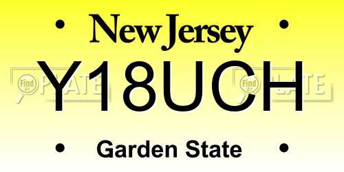 Y18UCH New Jersey License Plate