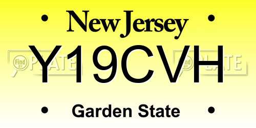 Y19CVH New Jersey License Plate