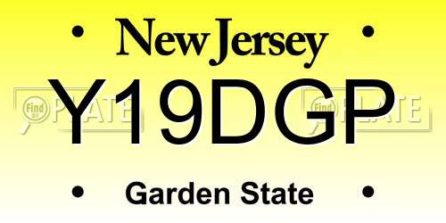 Y19DGP New Jersey License Plate