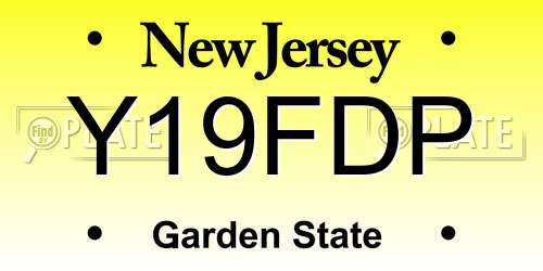 Y19FDP New Jersey License Plate