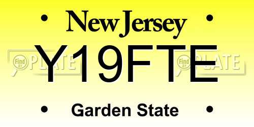 Y19FTE New Jersey License Plate