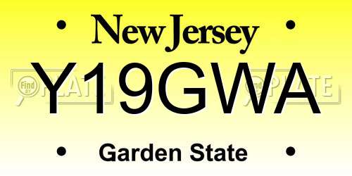 Y19GWA New Jersey License Plate