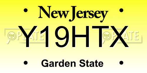 Y19HTX New Jersey License Plate
