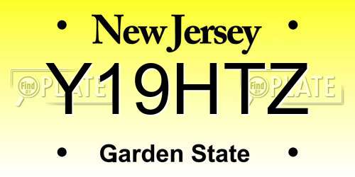 Y19HTZ New Jersey License Plate