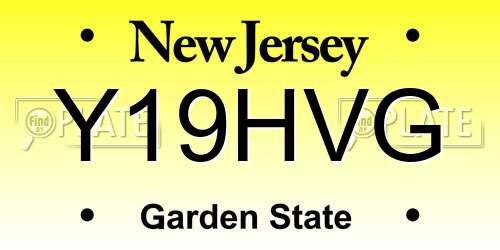 Y19HVG New Jersey License Plate
