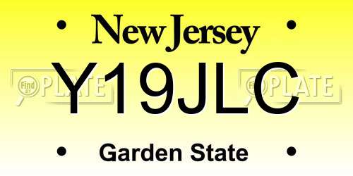 Y19JLC New Jersey License Plate