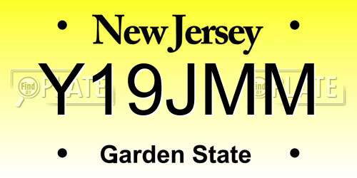Y19JMM New Jersey License Plate