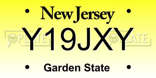 Y19JXY New Jersey License Plate