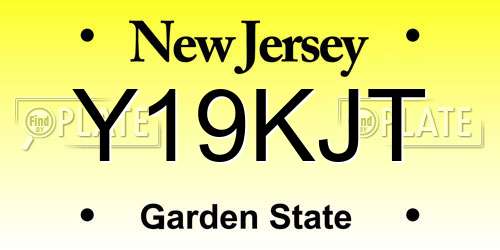 Y19KJT New Jersey License Plate