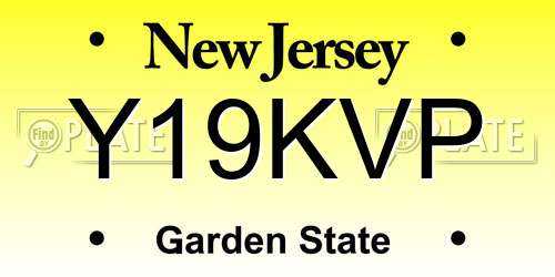 Y19KVP New Jersey License Plate