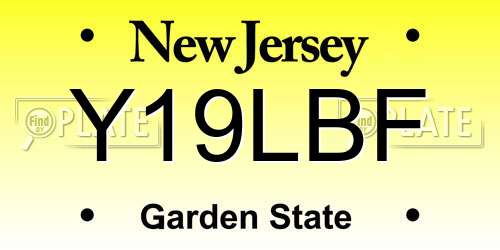 Y19LBF New Jersey License Plate