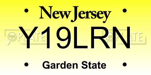 Y19LRN New Jersey License Plate