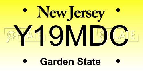 Y19MDC New Jersey License Plate