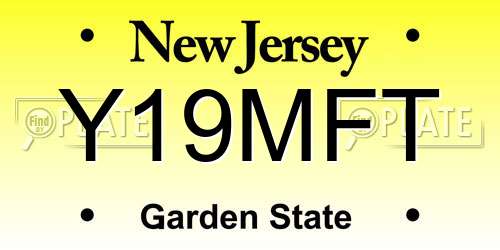 Y19MFT New Jersey License Plate