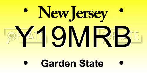 Y19MRB New Jersey License Plate