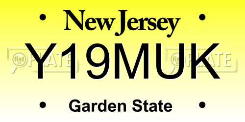 Y19MUK New Jersey License Plate