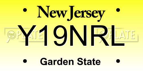 Y19NRL New Jersey License Plate