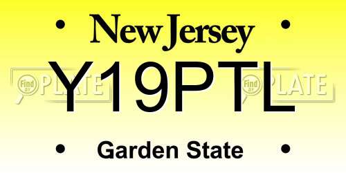 Y19PTL New Jersey License Plate