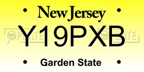 Y19PXB New Jersey License Plate