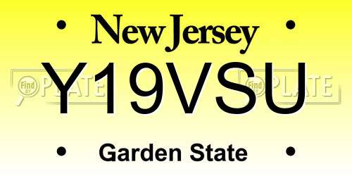 Y19VSU New Jersey License Plate